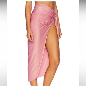 BAOBAB MIA LUREX PAREO SKIRT coverup swimwear pink size small